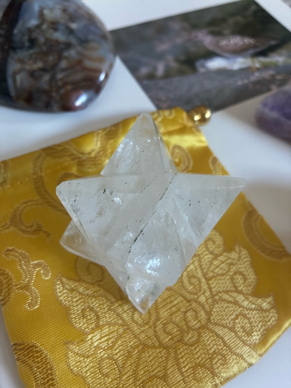 🔮 4 Piece Crystal Gift Box - Orca Agate, Golden Healer, Amethyst, Merkaba ⚡️ - Picture 13 of 13
